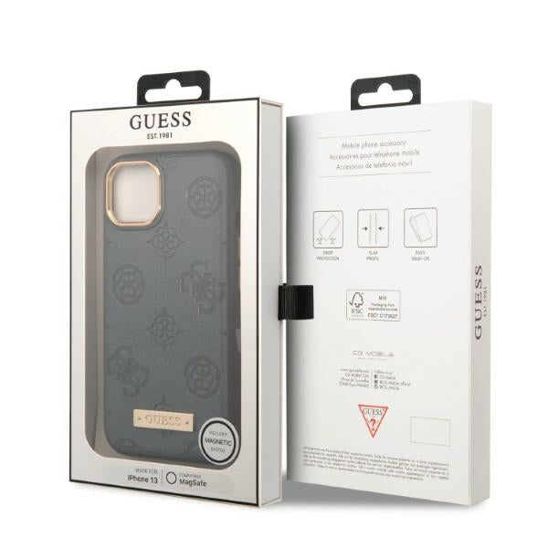 Guess GUHMP13MSAPSTG iPhone 13 6.1" grey/grey hardcase Peony Logo Plate MagSafe