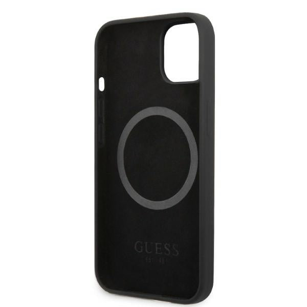 Guess GUHMP13MSPLK iPhone 13 6.1" black/black hard case Silicone Logo Plate MagSafe