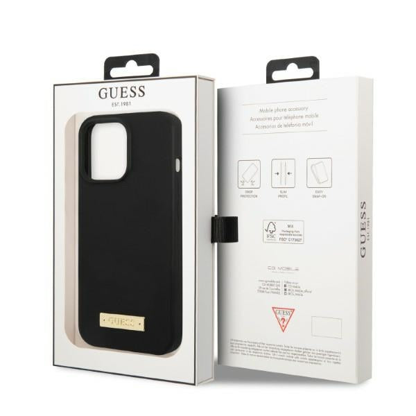 Guess GUHMP13XSPLK iPhone 13 Pro Max 6.7" black/black hard case Silicone Logo Plate MagSafe