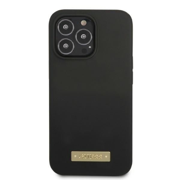 Guess GUHMP13XSPLK iPhone 13 Pro Max 6.7" black/black hard case Silicone Logo Plate MagSafe