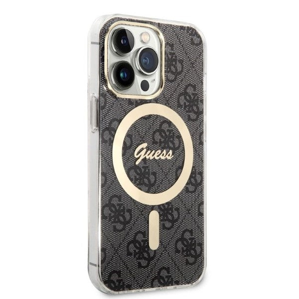 Set Guess GUBPP13LH4EACSK Case+ Charger iPhone 13 Pro black/black hard case 4G Print MagSafe