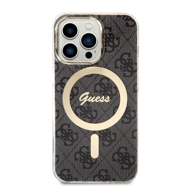Set Guess GUBPP13LH4EACSK Case+ Charger iPhone 13 Pro black/black hard case 4G Print MagSafe