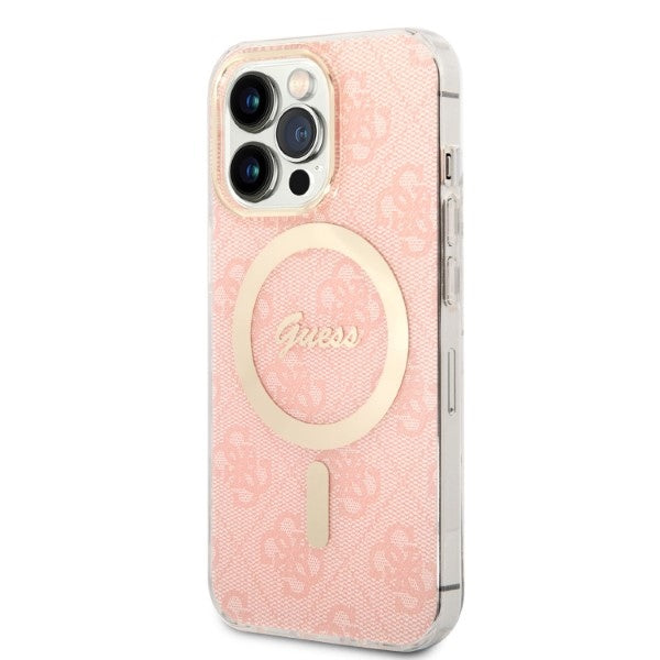 Set Guess GUBPP13LH4EACSP Case+ Charger iPhone 13 Pro pink/pink hard case 4G Print MagSafe