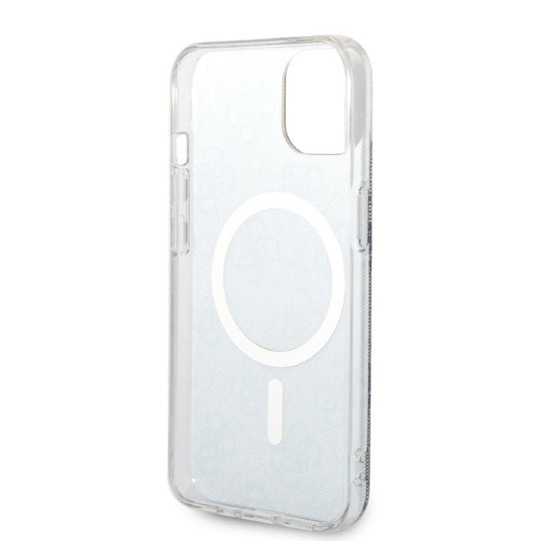 Set Guess GUBPP14MH4EACSB Case+ Charger iPhone 14 Plus 6.7" blue/blue hard case 4G Print MagSafe