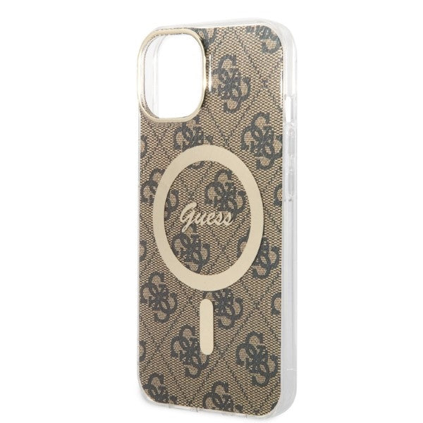 Set Guess GUBPP14MH4EACSW Case+ Charger iPhone 14 Plus 6.7" brown/brown hard case 4G Print MagSafe