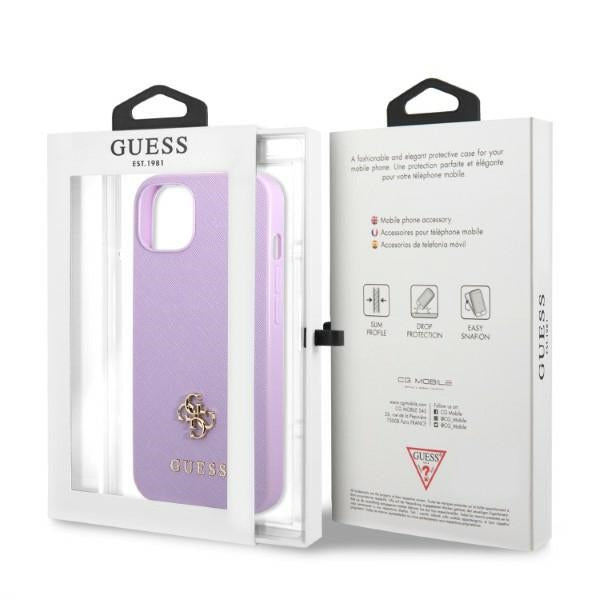 Guess GUHCP13SPS4MU iPhone 13 mini 5.4" purple/purple hardcase Saffiano 4G Small Metal Logo