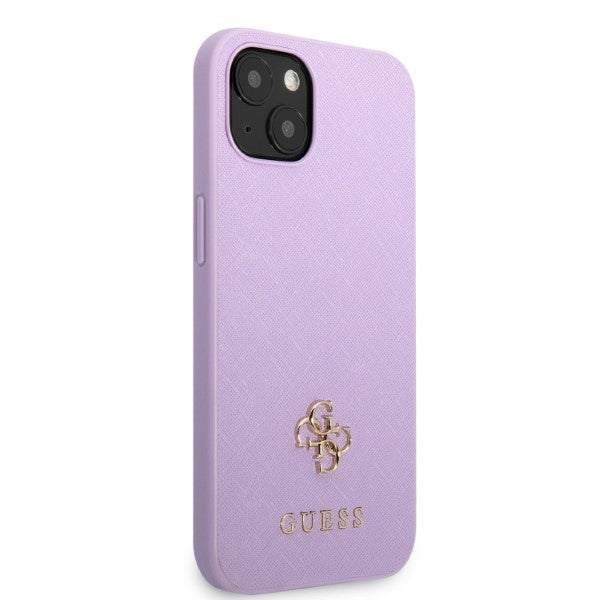 Guess GUHCP13SPS4MU iPhone 13 mini 5.4" purple/purple hardcase Saffiano 4G Small Metal Logo