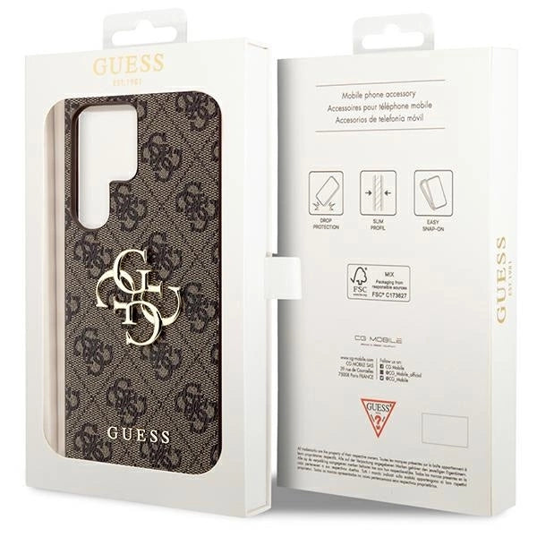 Guess GUHCS23L4GMGBR S23 Ultra S918 brown/brown hardcase 4G Big Metal Logo