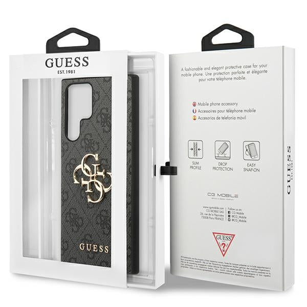 Guess GUHCS23L4GMGGR S23 Ultra S918 grey/grey hardcase 4G Big Metal Logo