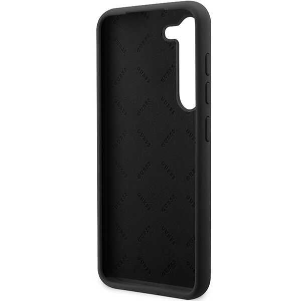 Guess GUHCS23MSLSMK S23+ S916 black/black hardcase Silicone Vintage Gold Logo