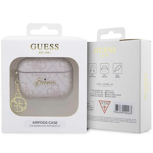 Guess GUAP2G4GSMP AirPods Pro 2 cover pink/pink 4G Charm Collection