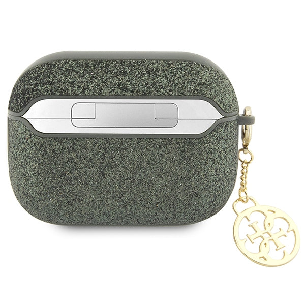 Guess GUAP2GLGSHA AirPods Pro 2 cover green/kaki Glitter Flake 4G Charm