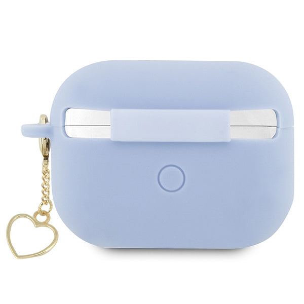 Guess GUAP2LSCHSB AirPods Pro 2 cover blue/blue Silicone Charm Heart Collection