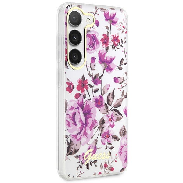 Guess GUHCS23MHCFWST S23+ S916 white/white hardcase Flower Collection