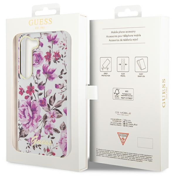 Guess GUHCS23SHCFWST S23 S911 white/white hardcase Flower Collection