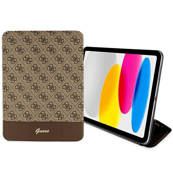Guess 4G Stripe Allover case for iPad 10.9" - brown