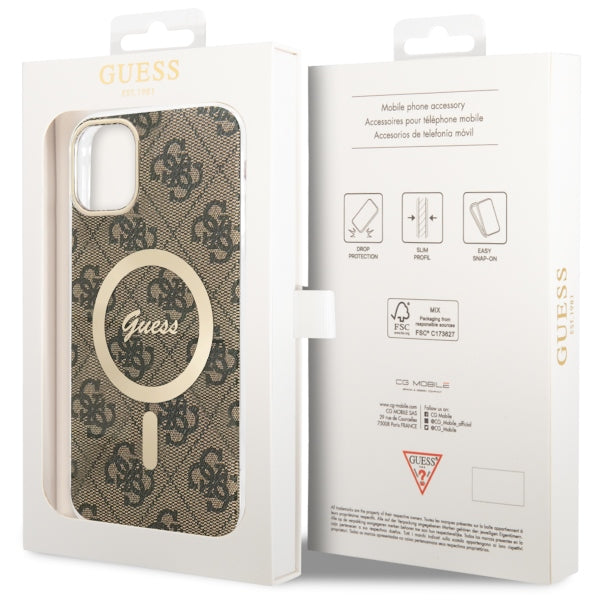 Guess GUHMN61H4STW iPhone 11 6.1" brown/brown hardcase 4G MagSafe