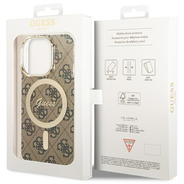 Guess GUHMP13LH4STW iPhone 13 Pro / 13 6.1" brown/brown hardcase 4G MagSafe