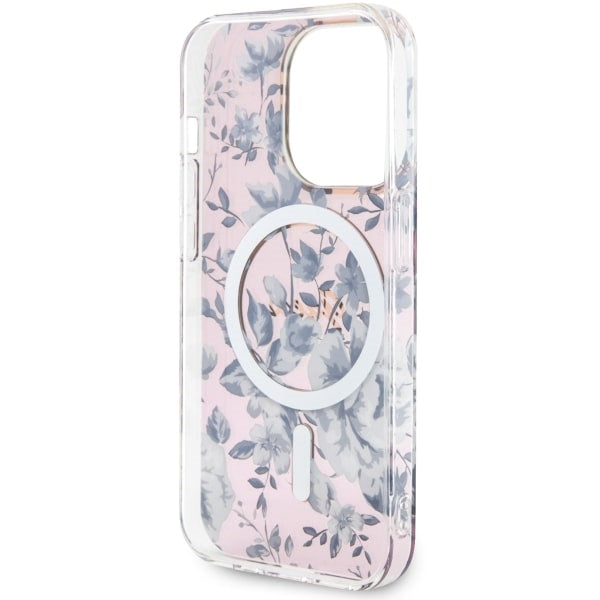 Guess GUHMP14LHCFWSP iPhone 14 Pro 6.1" pink/pink hardcase Flower MagSafe