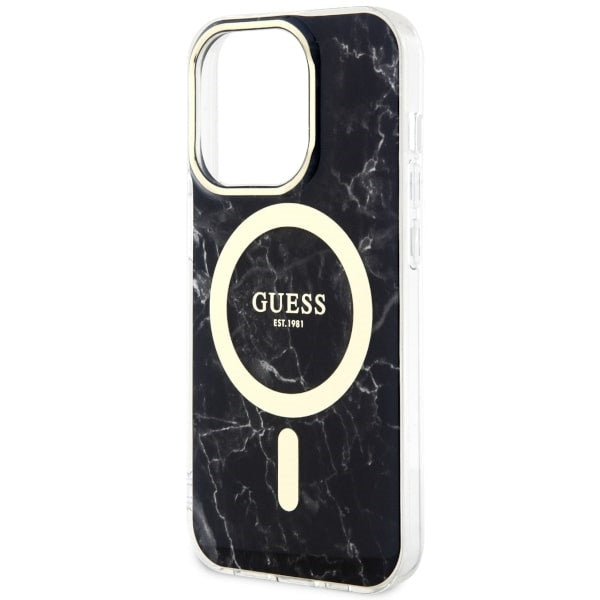Guess GUHMP14LPCUMAK iPhone 14 Pro 6.1" black/black hardcase Marble MagSafe