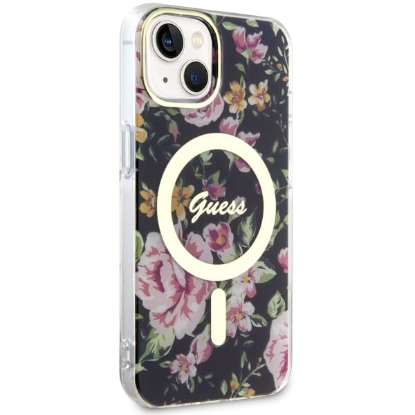 Guess GUHMP14MHCFWSK iPhone 14 Plus 6.7" black/black hardcase Flower MagSafe