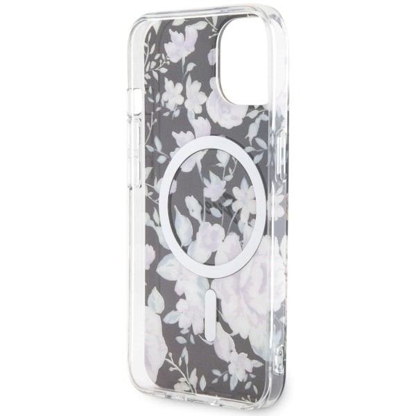 Guess Flower MagSafe case for iPhone 14 - black