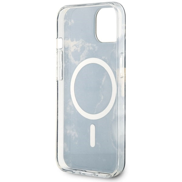 Guess GUHMP14SHTMRSK iPhone 14 6.1" black/black hardcase Golden Marble MagSafe