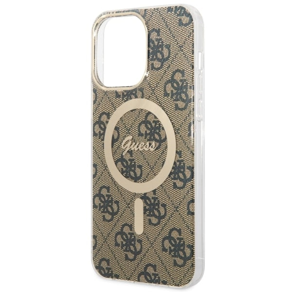 Guess GUHMP14XH4STW iPhone 14 Pro Max 6.7" brown/brown hardcase 4G MagSafe