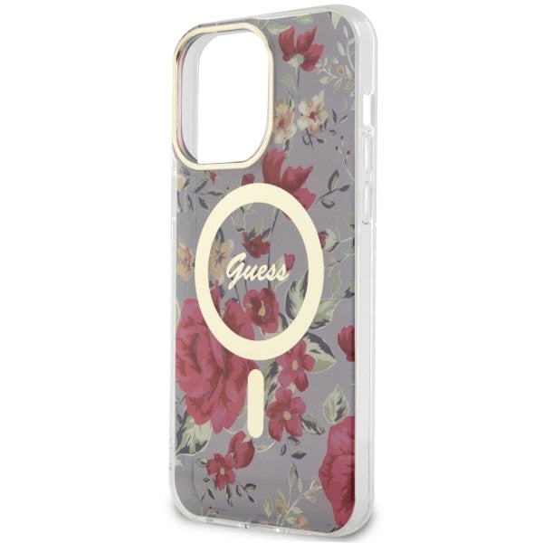 Guess GUHMP14XHCFWSA iPhone 14 Pro Max 6.7" green/khaki hardcase Flower MagSafe