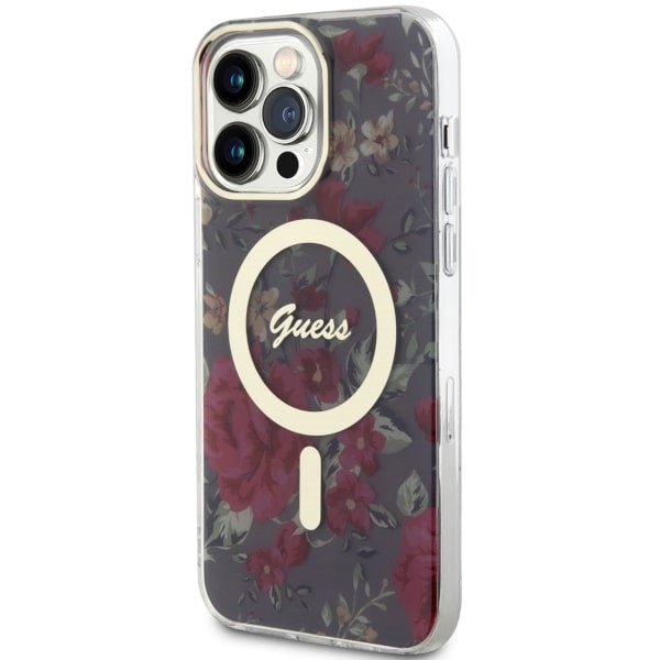 Guess GUHMP14XHCFWSA iPhone 14 Pro Max 6.7" green/khaki hardcase Flower MagSafe