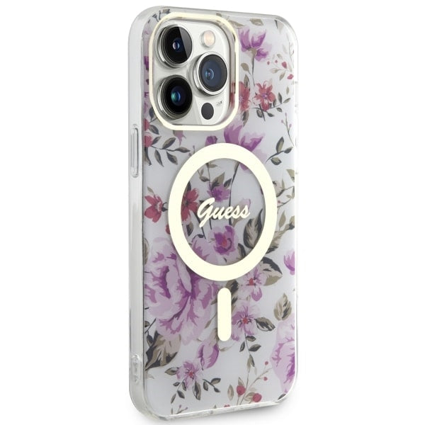 Guess GUHMP14XHCFWST iPhone 14 Pro Max 6.7&quot; transparent hardcase Flower MagSafe