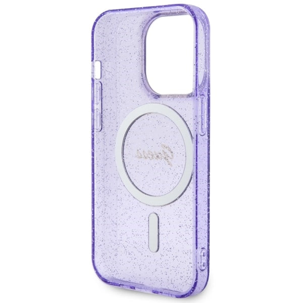 Guess GUHMP14XHCMCGU iPhone 14 Pro Max 6.7" purple/purple hardcase Glitter Gold MagSafe