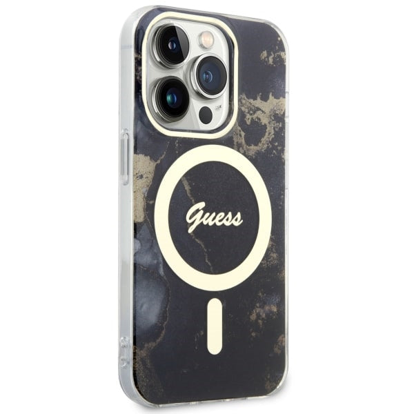 Guess GUHMP14XHTMRSK iPhone 14 Pro Max 6.7" black/black hardcase Golden Marble MagSafe