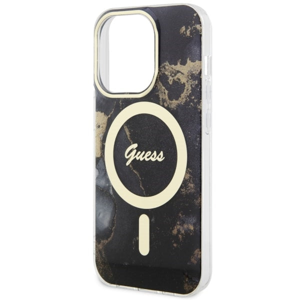 Guess GUHMP14XHTMRSK iPhone 14 Pro Max 6.7" black/black hardcase Golden Marble MagSafe