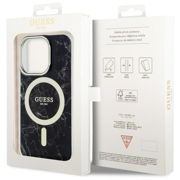 Guess GUHMP14XPCUMAK iPhone 14 Pro Max 6.7" black/black hardcase Marble MagSafe