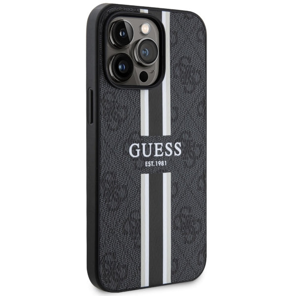 Guess GUHMP13LP4RPSK iPhone 13 Pro / 13 6.1" black/black hardcase 4G Printed Stripes MagSafe