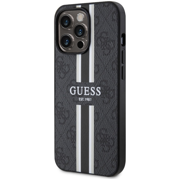 Guess GUHMP13LP4RPSK iPhone 13 Pro / 13 6.1" black/black hardcase 4G Printed Stripes MagSafe