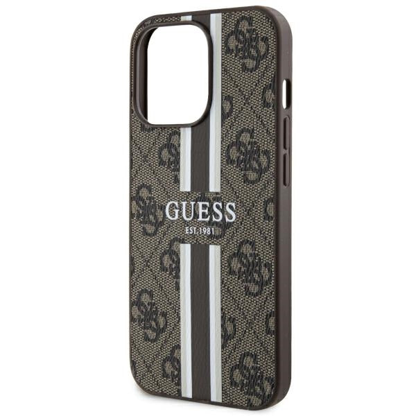 Guess GUHMP13LP4RPSW iPhone 13 Pro / 13 6.1" brown/brown hardcase 4G Printed Stripes MagSafe
