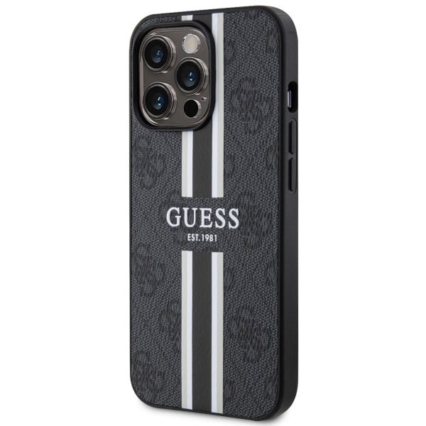 Guess GUHMP13XP4RPSK iPhone 13 Pro Max 6.7" black/black hardcase 4G Printed Stripes MagSafe