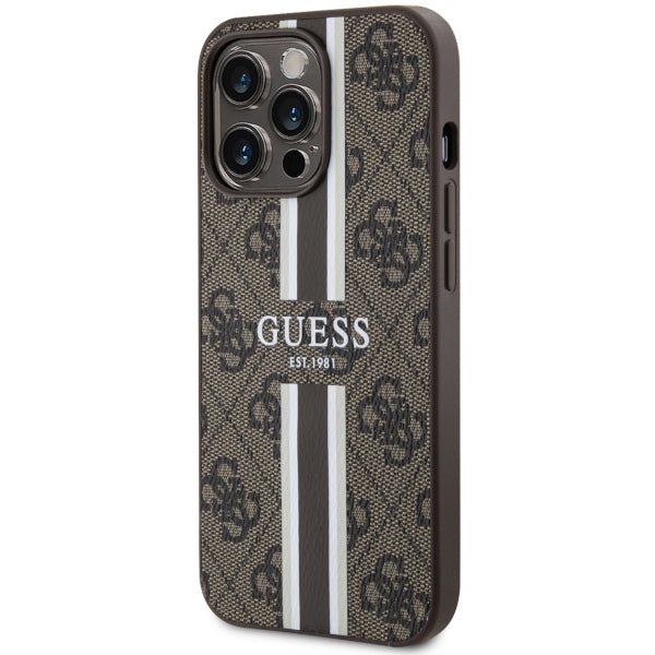 Guess GUHMP13XP4RPSW iPhone 13 Pro Max 6.7" brown/brown hardcase 4G Printed Stripes MagSafe
