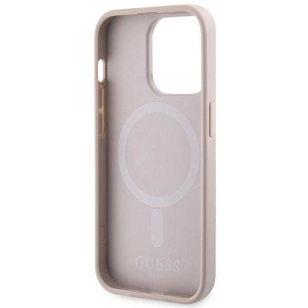 Guess GUHMP14LHGCFSEP iPhone 14 Pro 6.1" pink/pink hard case GCube Stripes MagSafe