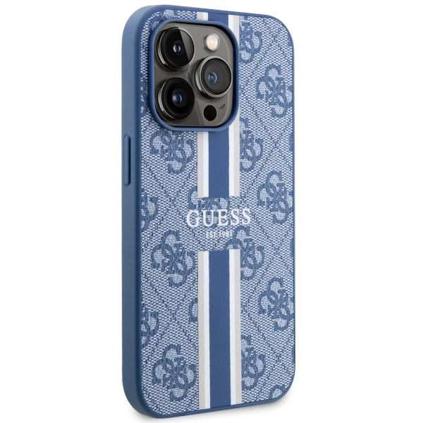 Guess GUHMP14LP4RPSB iPhone 14 Pro 6.1" blue/blue hardcase 4G Printed Stripes MagSafe