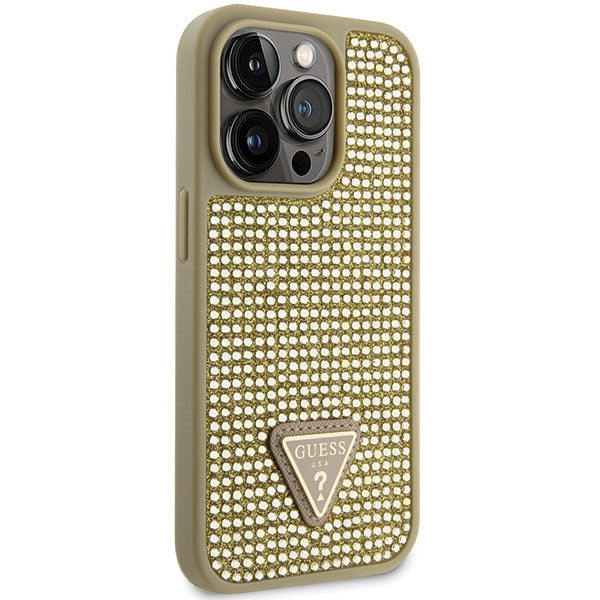 Guess GUHCP14LHDGTPD iPhone 14 Pro 6.1" gold/gold hardcase Rhinestone Triangle