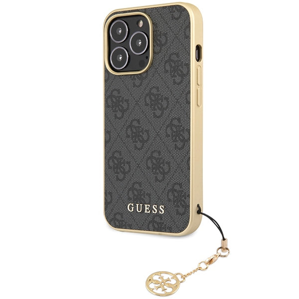 Guess 4G Charms Collection case for iPhone 14 Pro Max - gray