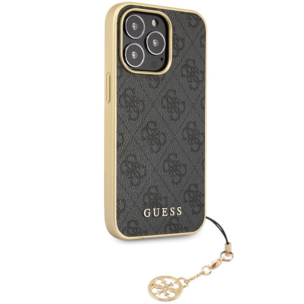Guess 4G Charms Collection case for iPhone 14 Pro Max - gray