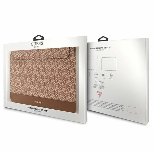 Guess GCube Stripes case for a 14" laptop - brown