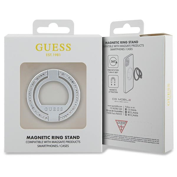Guess MagSafe Ring Rhinestone holder - silver