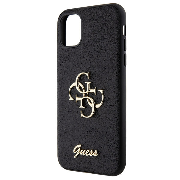 Guess GUHCN61HG4SGK case for iPhone 11 / Xr - black Glitter Script Big 4G