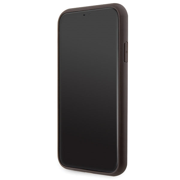 Guess GUHCN61P4TDSCPW Case for iPhone 11 / Xr - Brown Crossbody 4G Metal Logo