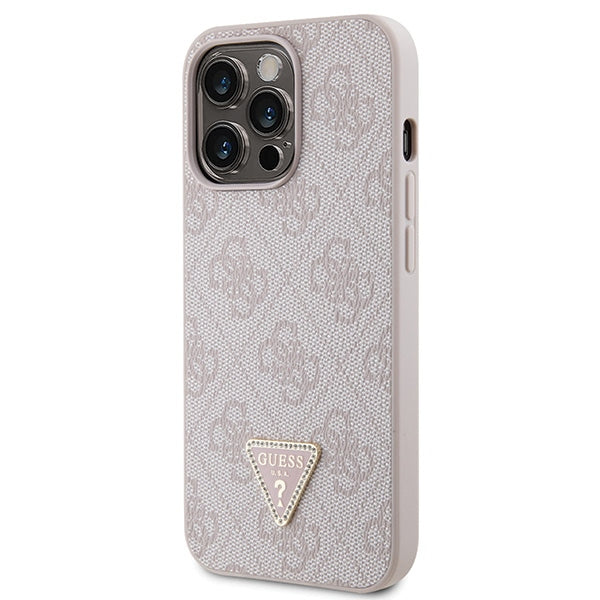 Guess GUHCP13LP4TDSCPP case for iPhone 13 Pro / 13 - pink Crossbody 4G Metal Logo